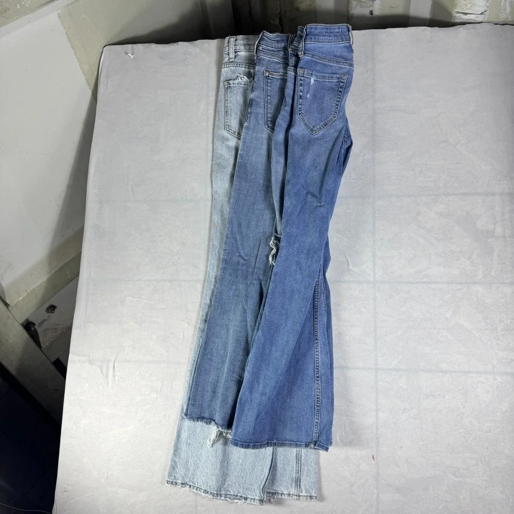 Abercrombie & Fitch Hollister Womens Bootcut Jeans Blue Distressed 24 Lot of 3 - Picture 2 of 10